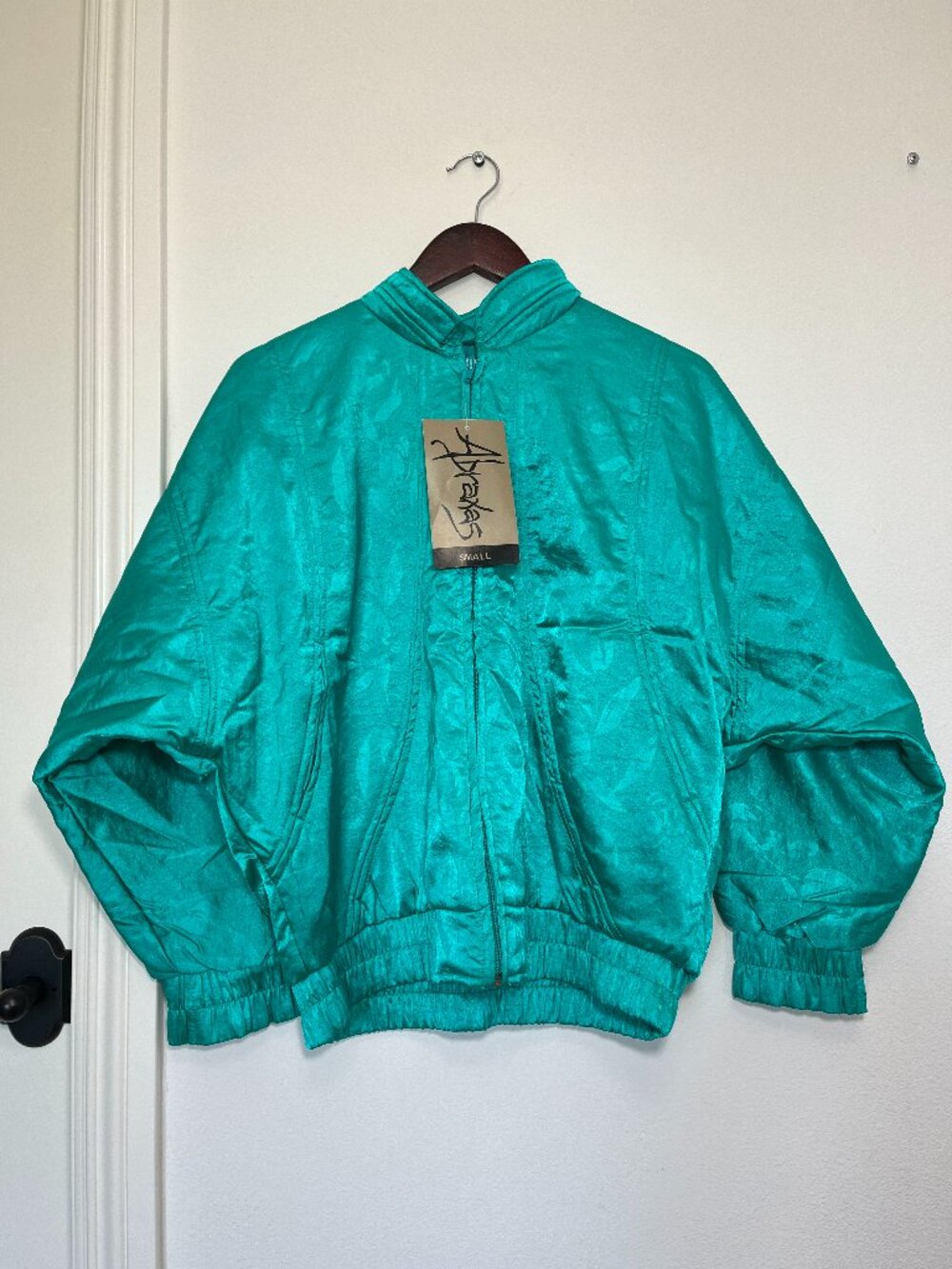Abraxas Vintage Teal Nylon Bomber